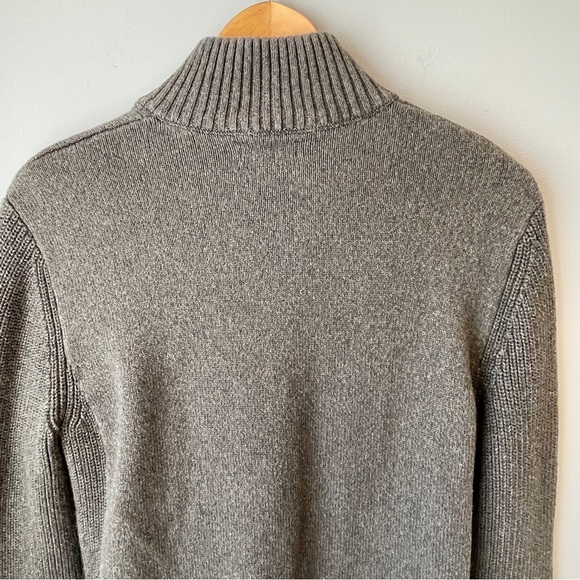 Daniel Hechter Zip Front Cotton Knit Cardigan Pine Green Mock Neck Size Medium - Picture 7 of 9